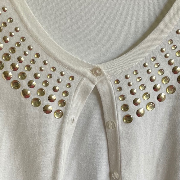 PRICE DROP! Soft and Stylish Long Sleeve Sweater with Gold Stud Embellishments! - Picture 2 of 6